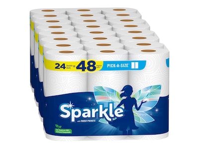 Sparkle Pick-A-Size with Thirst Pockets Paper Towels, 2-ply, 110 Sheets/Roll, 24 Rolls/Pack (22264/5