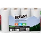 Brawny Tear-A-Square Paper Towels, 2-ply, 120 Sheets/Roll, 16 Rolls/Pack (44372/50)