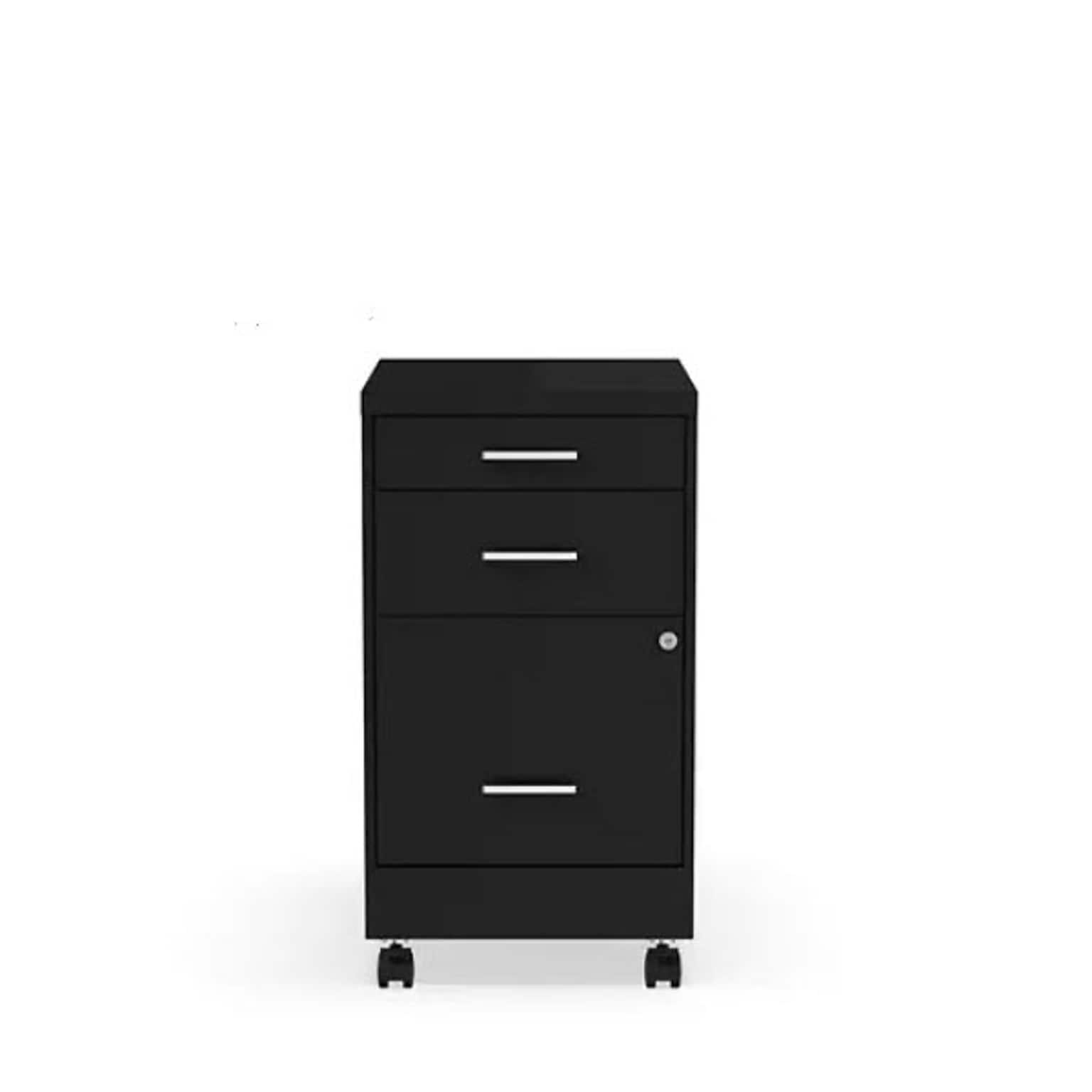 Quill Brand® 3-Drawer Vertical File Cabinet, Locking, Letter, Black, 19D (52156)