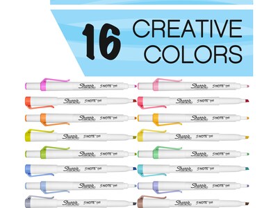 Sharpie S Note Creative Markers Chisel Tip Assorted Colors 24 Pack