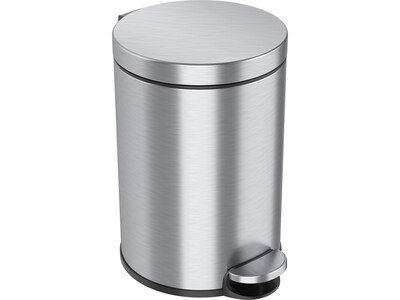 iTouchless SoftStep Round Stainless Steel Step Trash Can with Hinged Lid, 3.17 Gallon (IP03RSS)