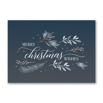 Custom Natures Boughs Cards, with Envelopes, 7 x 5 Holiday Card, 25 Cards per Set
