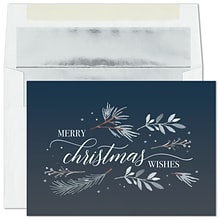 Custom Natures Boughs Cards, with Envelopes, 7 x 5 Holiday Card, 25 Cards per Set