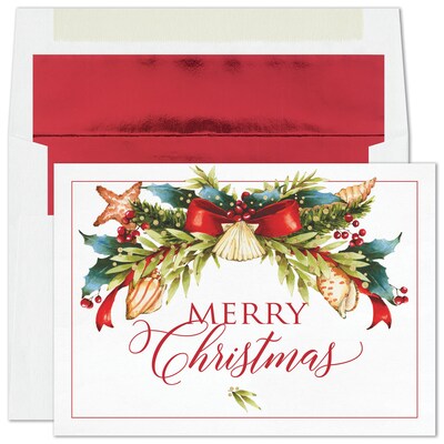 Custom Warm Christmas Wishes Cards, with Envelopes, 7 7/8 x 5 5/8 Holiday Card, 25 Cards per Set