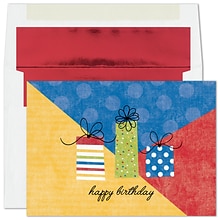 Custom Colorful Birthday Patterns Cards, with Envelopes, 7 7/8 x 5 5/8 Birthday Card, 25 Cards per