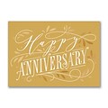 Custom Golden Anniversary Flourish Cards, with Envelopes ,7 7/8 x 5 5/8 Anniversary Card, 25 Cards