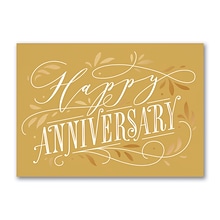 Custom Golden Anniversary Flourish Cards, with Envelopes ,7 7/8 x 5 5/8 Anniversary Card, 25 Cards