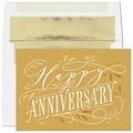 Custom Golden Anniversary Flourish Cards, with Envelopes ,7 7/8 x 5 5/8 Anniversary Card, 25 Cards