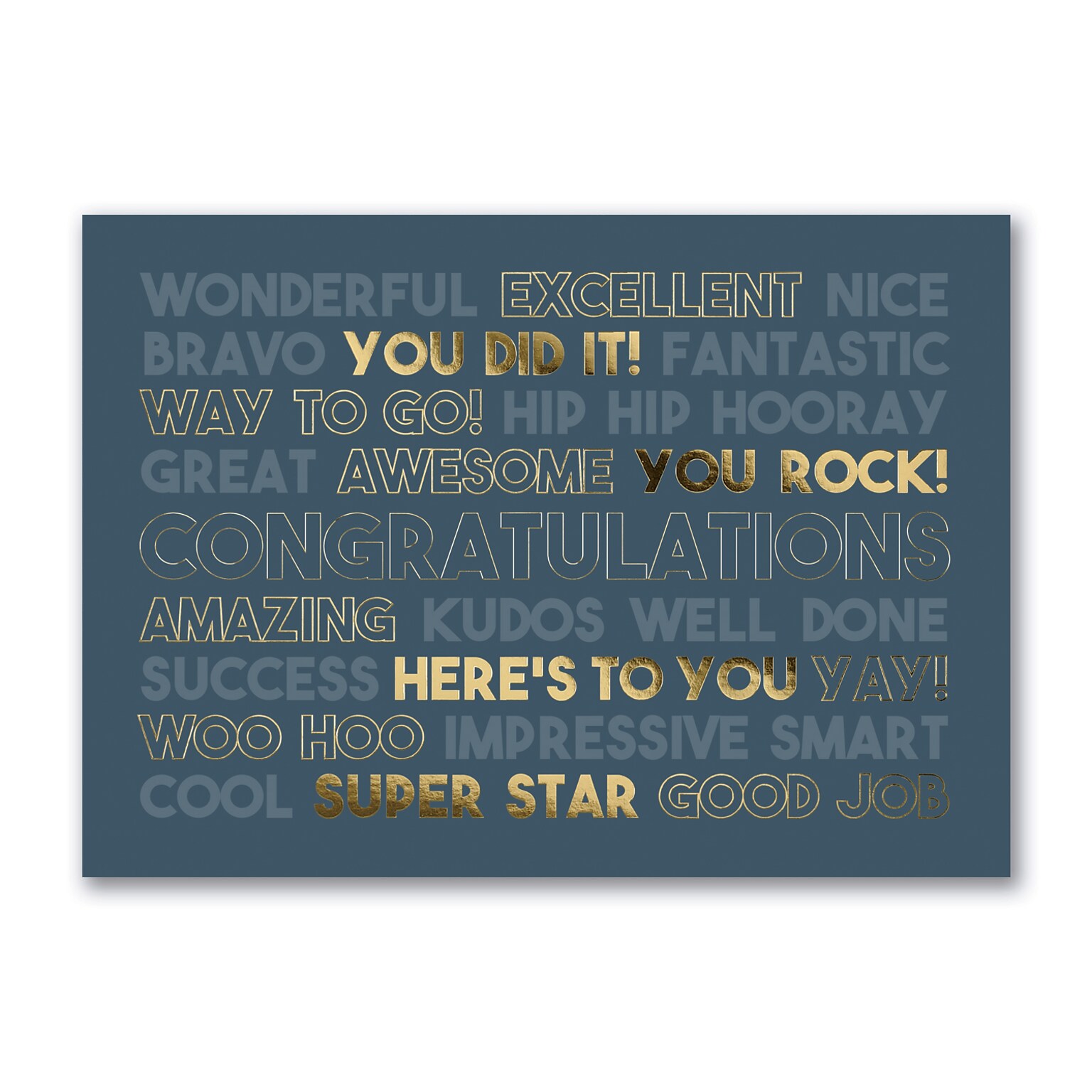 Custom Golden Success Cards, with Envelopes, 7 7/8 x 5 5/8 Congratulation Card, 25 Cards per Set