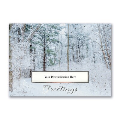 Custom Forest Wonderland Cards, with Envelopes, 7 7/8 x 5 5/8 Holiday Card, 25 Cards per Set