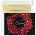 Custom Merry Wreath Cards, with Envelopes, 7 7/8 x 5 5/8 Holiday Card, 25 Cards per Set
