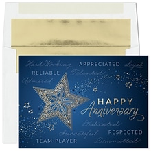 Custom Star Celebration Cards, with Envelopes, 7 7/8 x 5 5/8 Anniversary Card, 25 Cards per Set