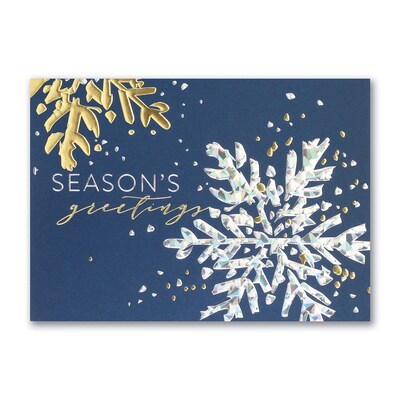 Custom Midnight Snow Cards, with Envelopes, 7 7/8 x 5 5/8 Holiday Card, 25 Cards per Set