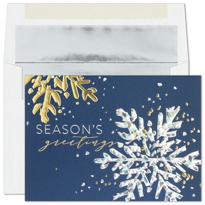 Custom Midnight Snow Cards, with Envelopes, 7 7/8 x 5 5/8 Holiday Card, 25 Cards per Set