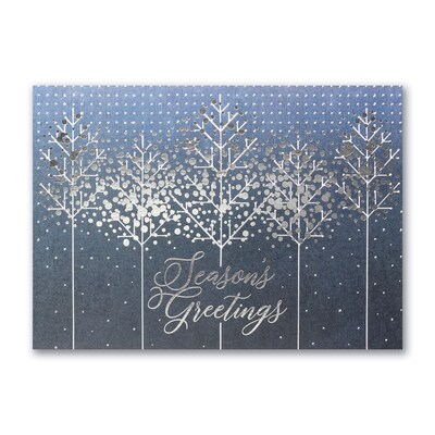 Custom Midnight Snowfall Cards, with Envelopes, 7 7/8 x 5 5/8 Holiday Card, 25 Cards per Set