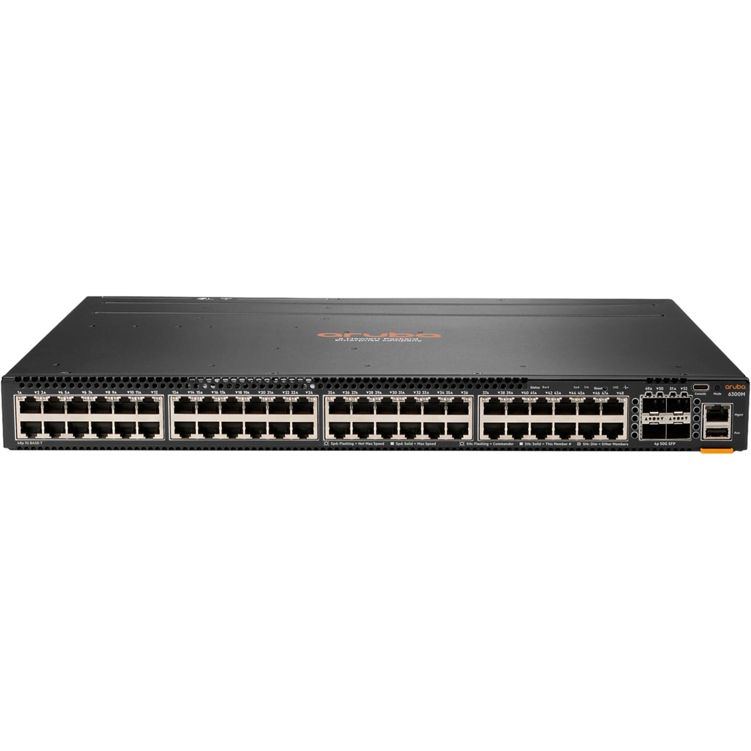 Aruba 6300M 48-Port Gigabit Ethernet Managed Switch, 10/100/1000 Mbps, Black (JL663A)
