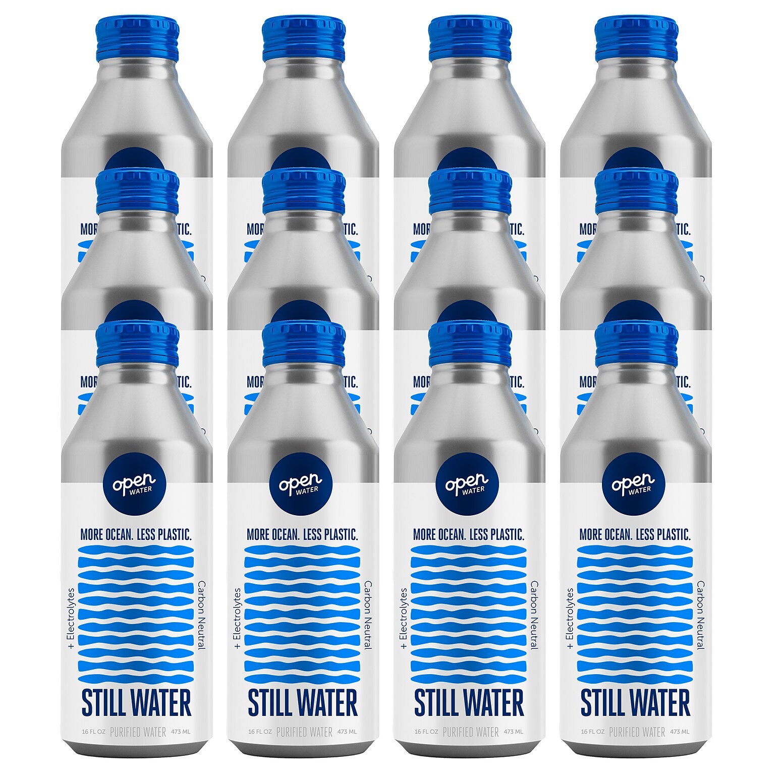 Open Water Still Canned Water with Electrolytes, 16 oz, 12/Pack (343-00001)