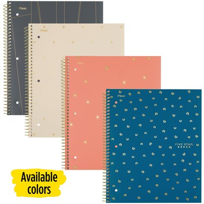 Five Star Style 1-Subject Notebook, 8 1/2 x 11, College Ruled, 100 Sheets, Assorted Colors (06348)