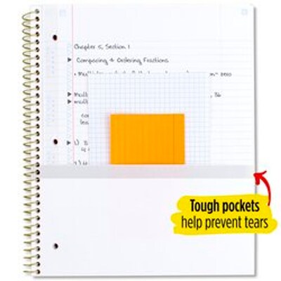 Five Star Style 1-Subject Notebook, 8 1/2" x 11", College Ruled, 100 Sheets, Assorted Colors (06348)