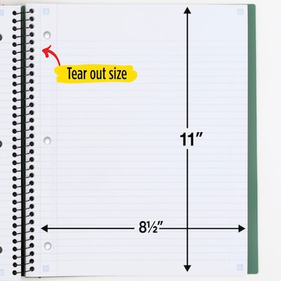 Five Star 1-Subject Notebooks, 8.5" x 11", College Ruled, 100 Sheets, Each (06322)