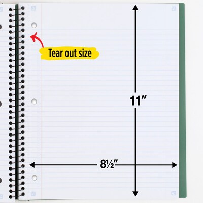 Five Star Advance 5-Subject Subject Notebooks, 8.5" x 11", College Ruled, 200 Sheets, Each (06326)