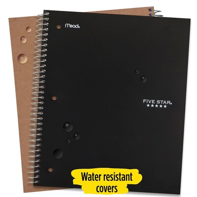 Five Star 5-Subject Subject Notebooks, 8" x 10.5", Wide Ruled, 200 Sheets, Each (51016)