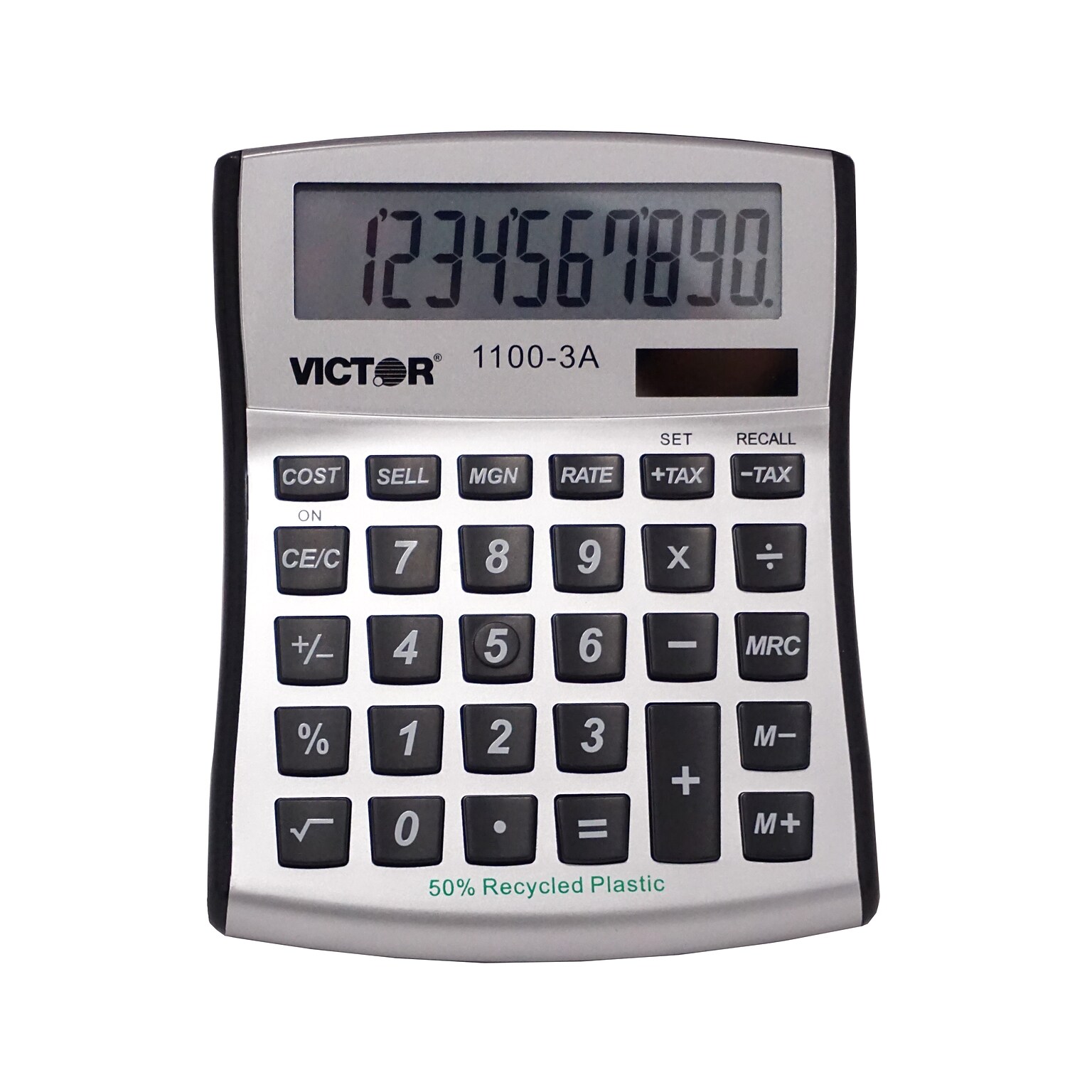 Victor 1100-3A 10-Digit Desktop Calculator, Silver