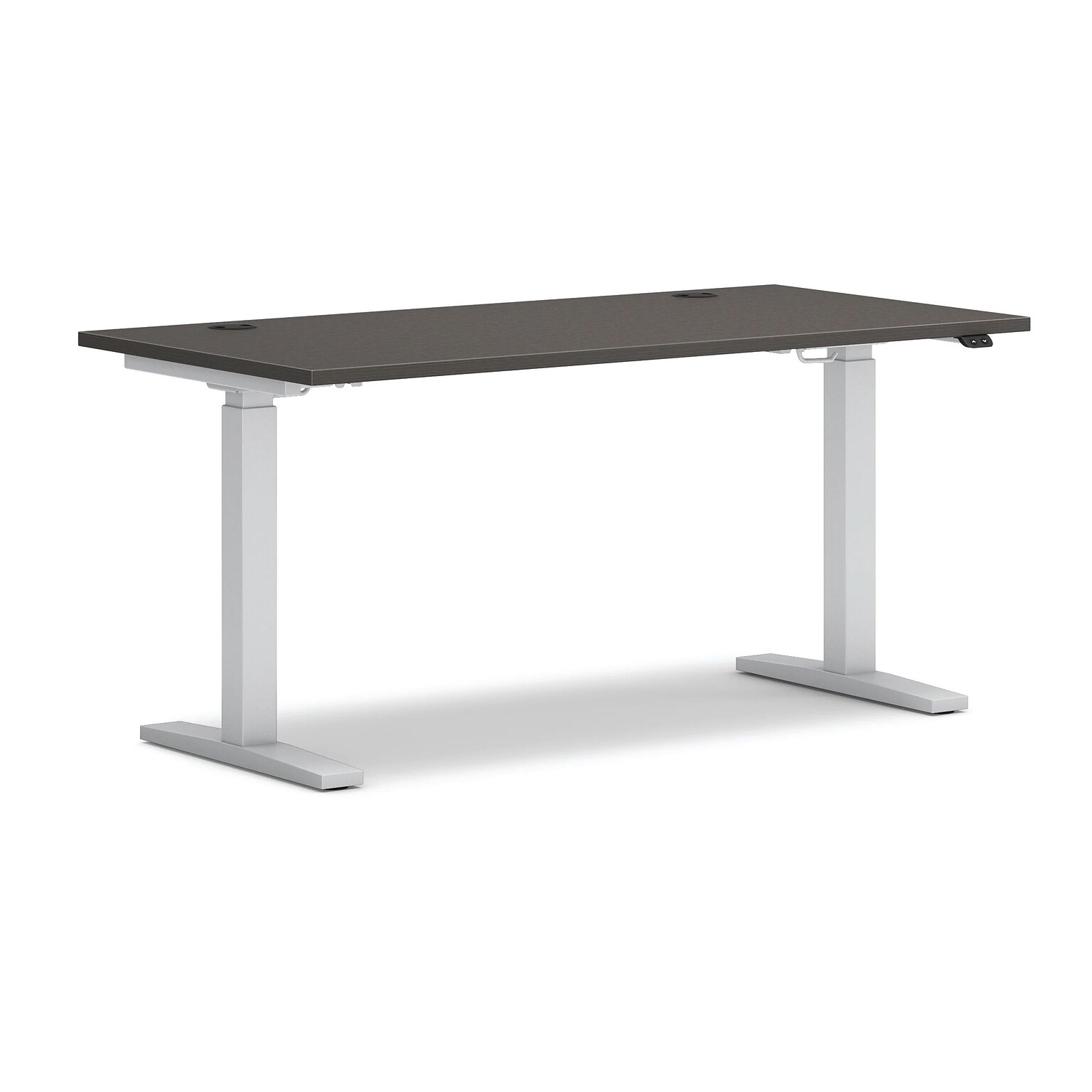 HON Mod 60W Rectangular Adjustable Standing Desk, Slate Teak/Nickel (HLPLRW6030CONHATSL1)