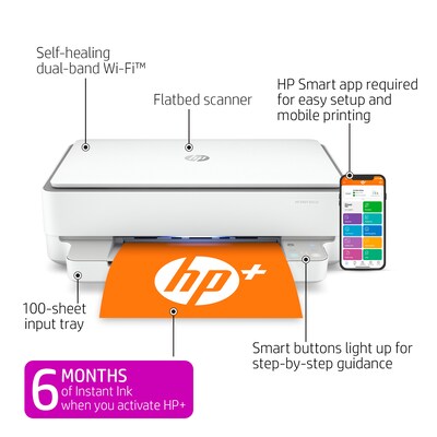 HP ENVY 6055e Wireless Color All-in-One Printer Includes 6 months of FREE Ink with HP+ (223N1A)