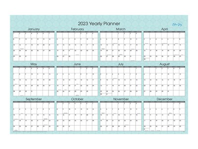 2023 Calendar Blue Sky 2023 Blue Sky Picadilly 24 X 36 Yearly Dry Erase Wall Calendar Reversible Blue White 100031 23 Quill Com