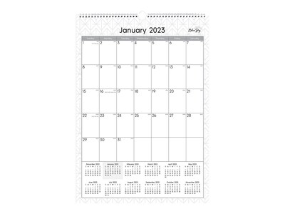 2023 Blue Sky Enterprise 12 x 17 Monthly Wall Calendar, White/Gray (117373-23)