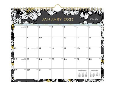 2023 Blue Sky Baccara Dark 11 x 8.75 Monthly Wall Calendar (116052-23)