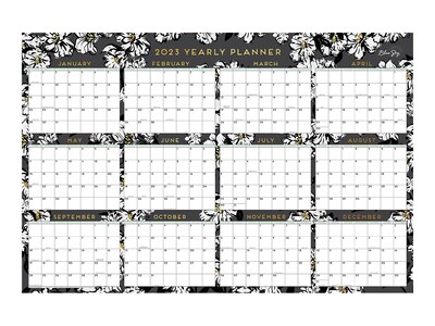 2023 Blue Sky Baccara Dark 36 x 24 Yearly Dry-Erase Wall Calendar, Reversible (116053-23)