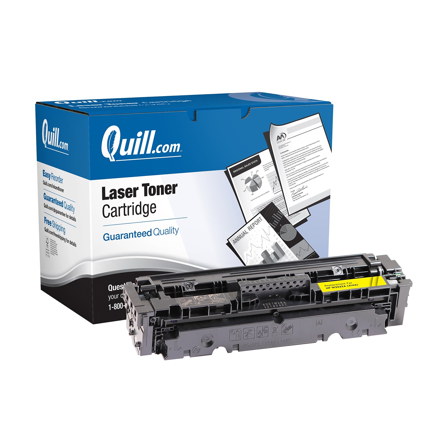 Quill Brand® Remanufactured Yellow Standard Yield Toner Cartridge Replacement for HP 414A (W2022A) (Lifetime Warranty)