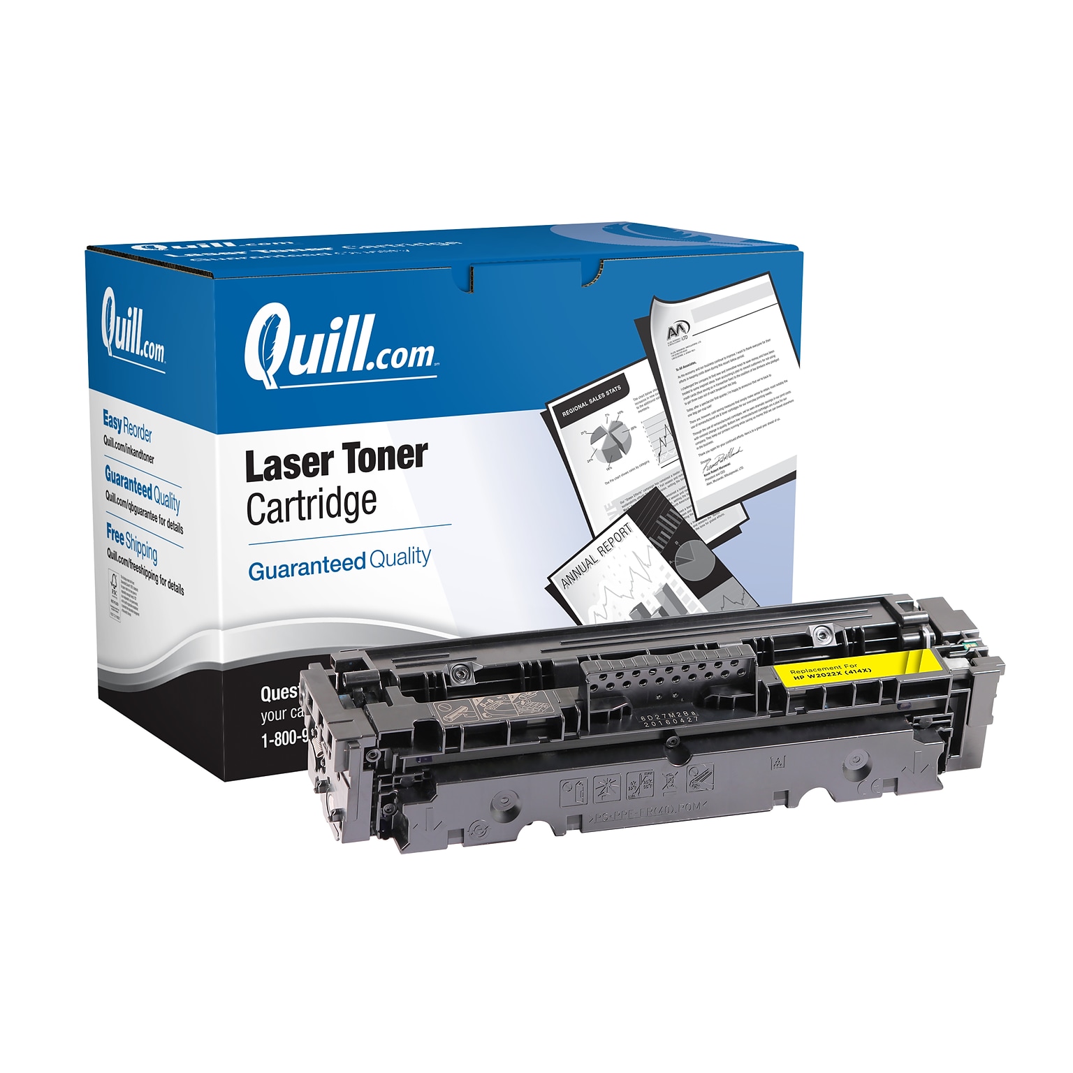 Quill Brand® Remanufactured Yellow High Yield Toner Cartridge Replacement for HP 414X (W2022X) (Lifetime Warranty)