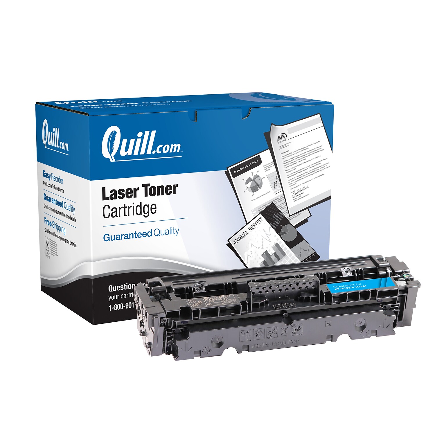 Quill Brand® Remanufactured Cyan Standard Yield Toner Cartridge Replacement for HP 414A (W2021A) (Lifetime Warranty)