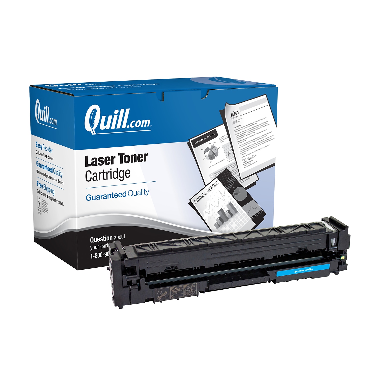 Quill Brand® Remanufactured Cyan Standard Yield Toner Cartridge Replacement for HP 206A (W2111A) (Lifetime Warranty)