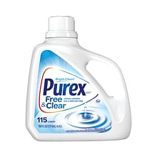 Purex Free and Clear Liquid Laundry Detergent, Unscented, 150 oz Bottle