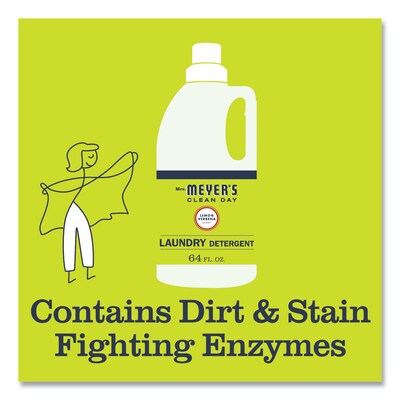 Mrs. Meyer's Liquid Laundry Detergent, Lemon Verbena Scent, 64 oz Bottle