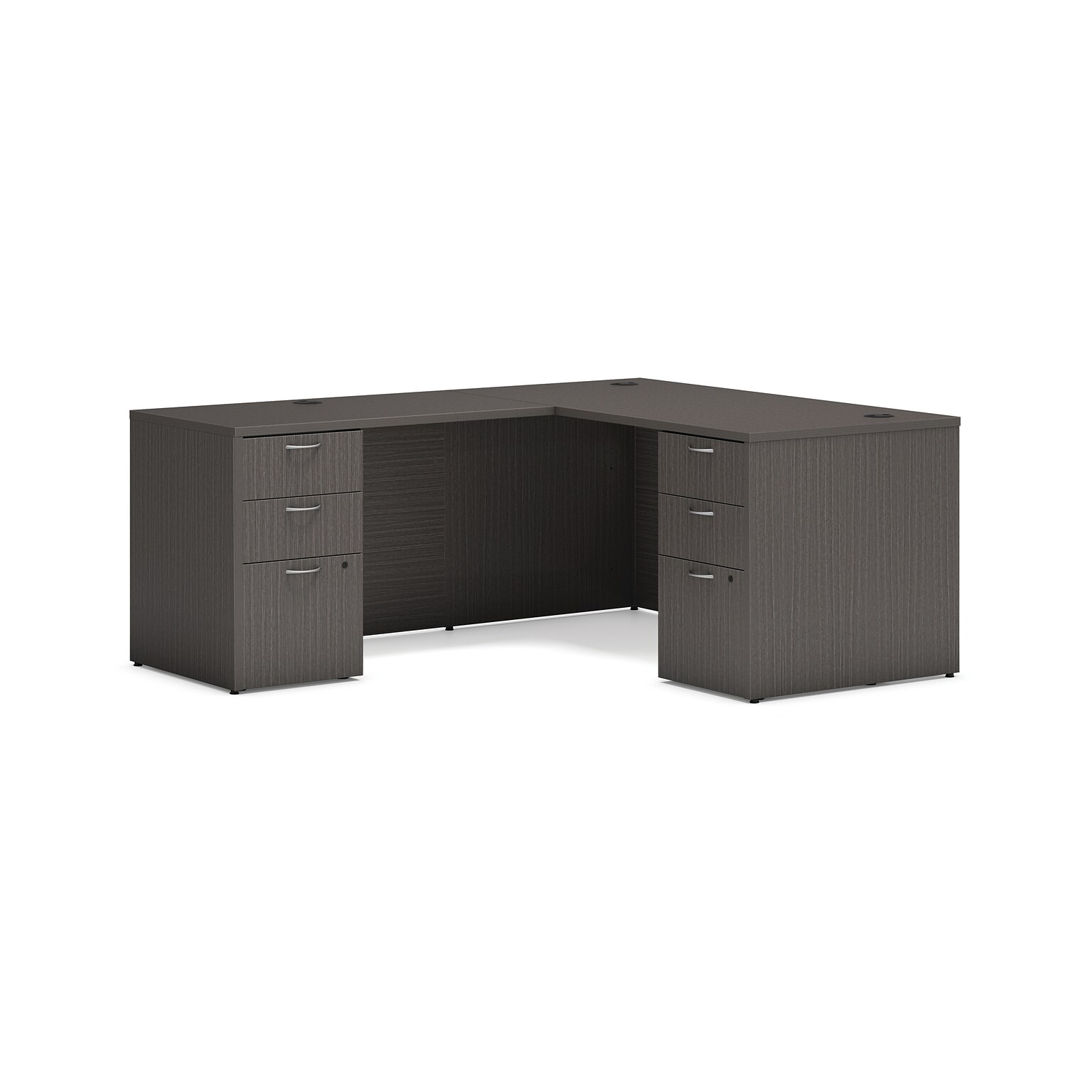 HON Mod 60W L-Shaped Workstation, Slate Teak (HLPL6072LDESK2BBFLS1)