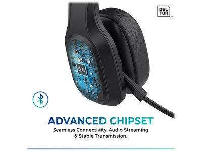 Delton 20X Professional Noise Canceling Bluetooth On Ear Computer Headset with Microphone and USB Do