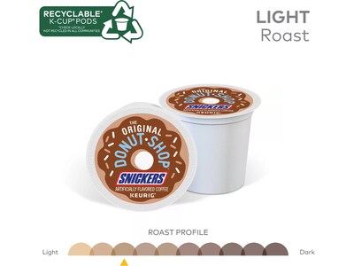 The Original Donut Shop Snickers Coffee, Keurig K-Cup Pod, Light Roast, 24/Box (5000367239)