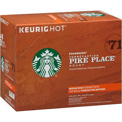 Starbucks Pike Place Coffee, Keurig® K-Cup®, Medium Roast, 24/Box (9572)