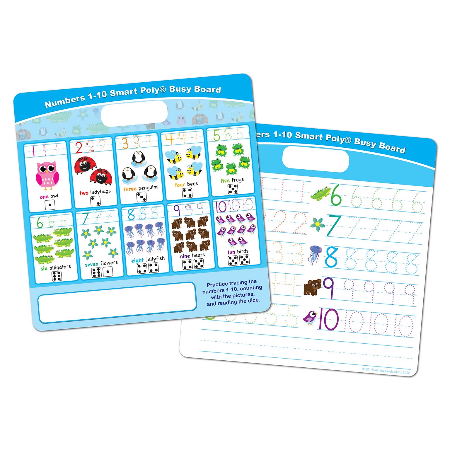 Ashley Productions Smart Poly Dry Erase Numbers 1-10 Activity Busy Board w/ Dry Erase Marker (ASH98001)