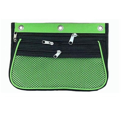 Charles Leonard Zip Nylon 3-Pocket Expanding Pencil Pouch, Assorted Colors, Pack of 24 (CHL76365ST)
