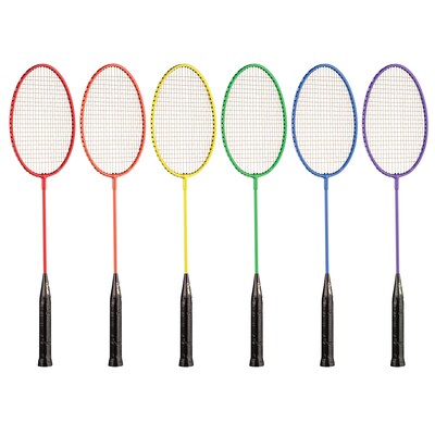 Champion Sports Tempered Steel Badminton Racket Set, Assorted Colors, Set of 6 (CHSBR20SET)