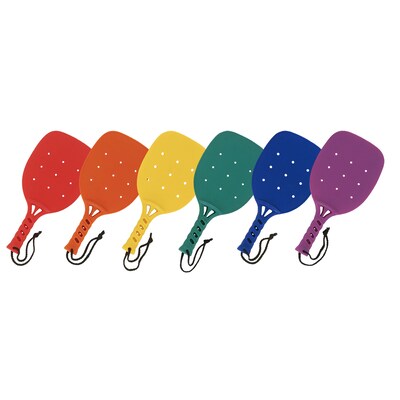 Champion Sports Plastic Paddleball Rackets, Set of 6, Assorted Colors (CHSMRSET)