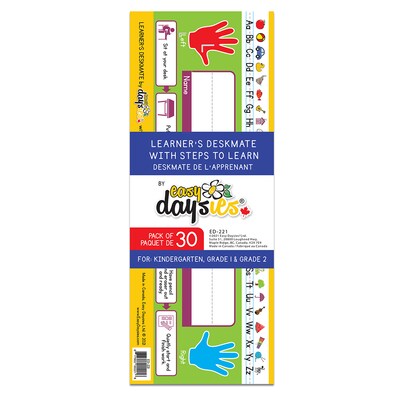Easy Daysies® Learner's DeskMate with Steps to Learn Deskplate, 11" x 4.5", 30 Per Pack (ESD221)