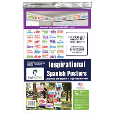 Inspired Minds 11 x 17 Inspirational Spanish Posters, Set of 30 (ISM523CS30S)