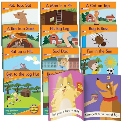 Junior Learning® Letters & Sounds, Phase 2, Set 1, Fiction Boxed Set, Paperback 12-per Set  (JRL381)